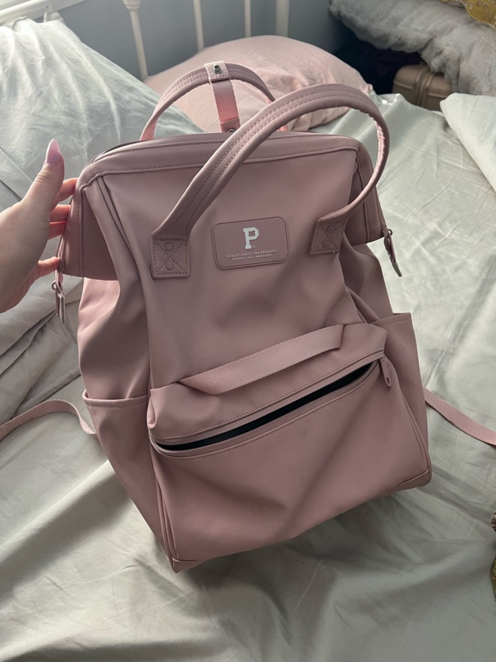 Light Pink Large Women’s Backpack Tote - Logo